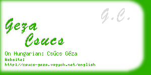 geza csucs business card